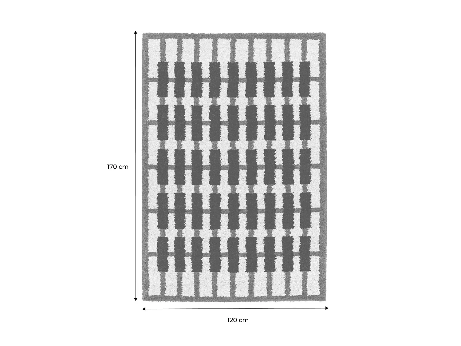 Tapis intérieur motif géométrique crème. terracotta et noir 120 x 170cm - Juno
