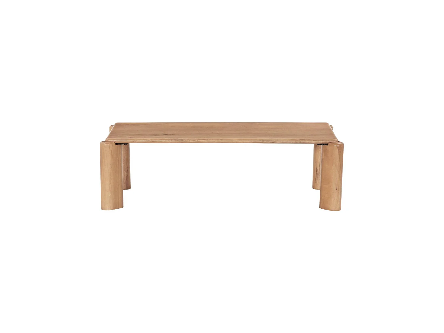 Tavolino esotico rettangolare in legno di mango, Petra, Marrone naturale, 120x35x60 cm