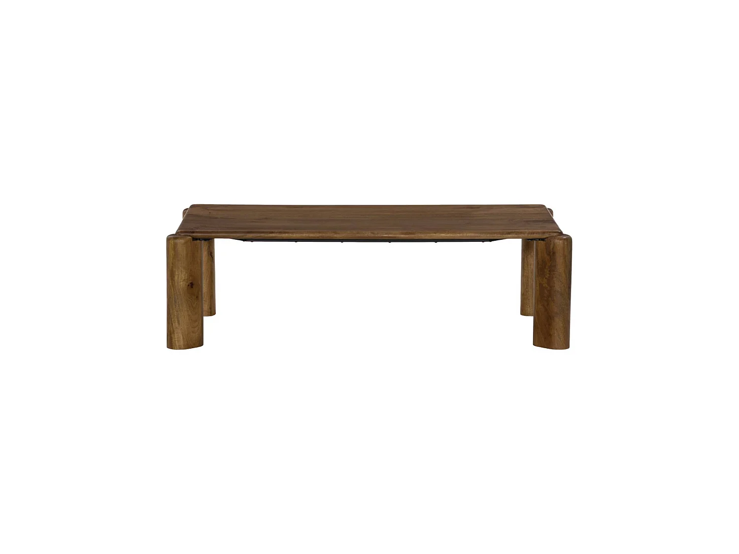 Tavolino esotico rettangolare in legno di mango, Petra, Noce, 120x35x60 cm