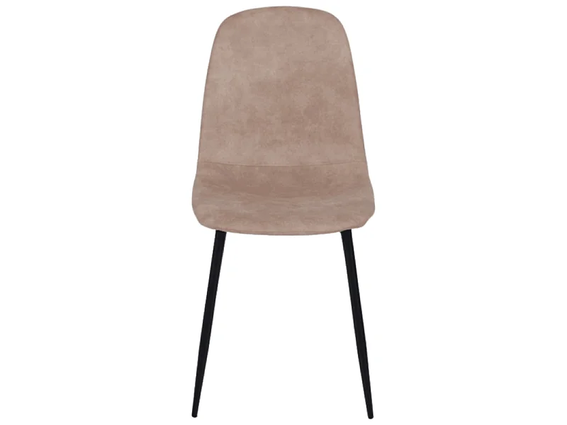 Chaise Mia en tissu PU taupe piétement métal noir