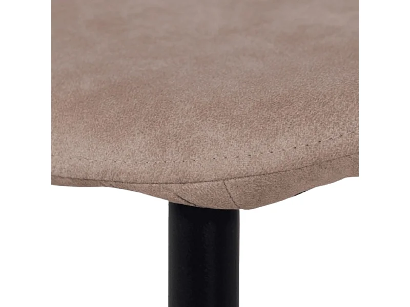 Chaise Mia en tissu PU taupe piétement métal noir