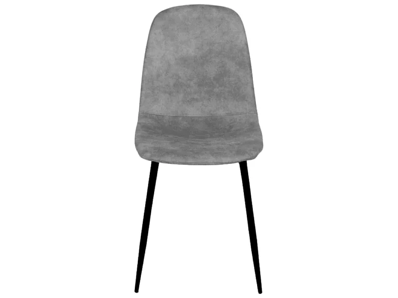 Chaise Mia en tissu PU gris piétement métal noir