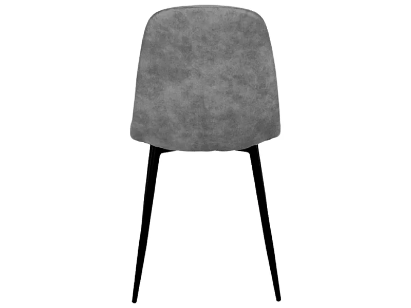 Chaise Mia en tissu PU gris piétement métal noir