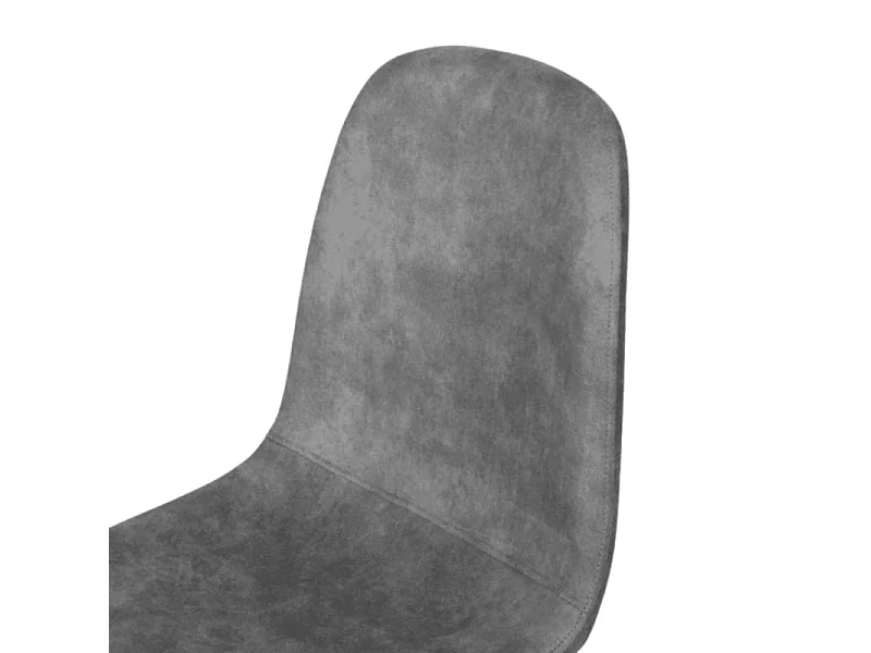 Chaise Mia en tissu PU gris piétement métal noir