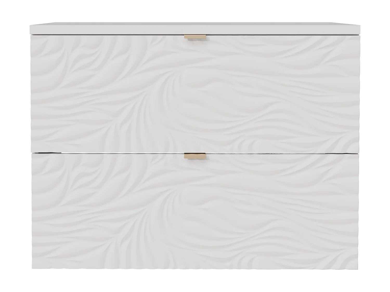 Meuble sous vasque suspendu texturé avec planche - Blanc - 80 cm - RINAREL