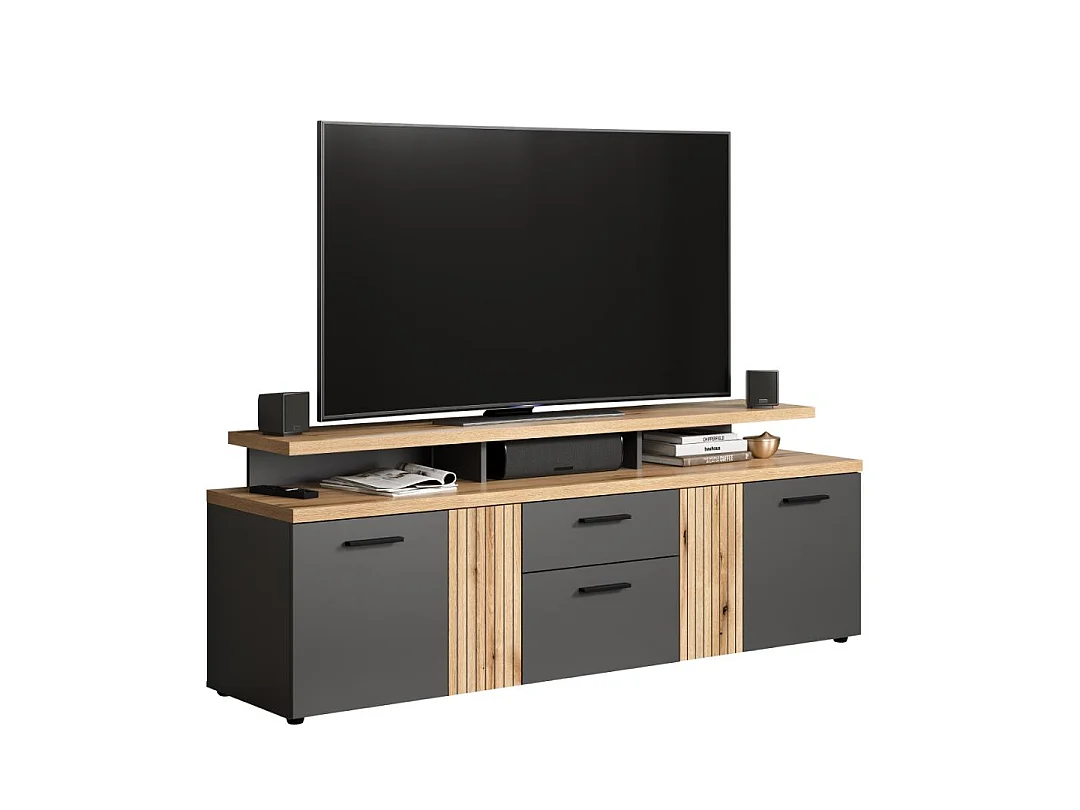 Esteban TV-meubel 5 deuren, 1 lade, 2 planken antraciet.