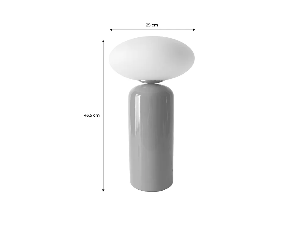 Lámpara de mesa interior de cerámica y vidrio, Ø25cm, Naranja