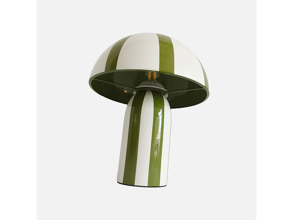 Lámpara de mesa interior de metal, Ø20cm, Verde