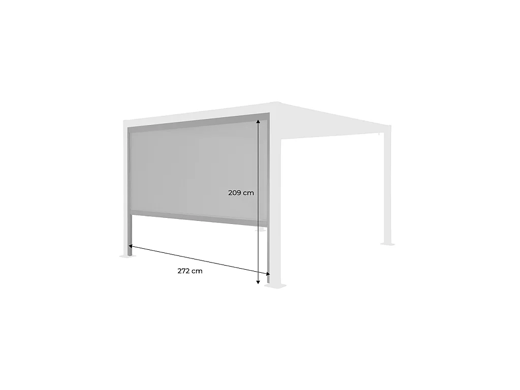 Tenda laterale avvolgibile alluminio e textilene per pergola, 3m, Palace tenda laterale avvolgibile