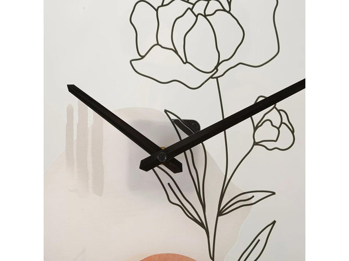 Horloge murale 40 cm Rose Calliope Blanc et Noir