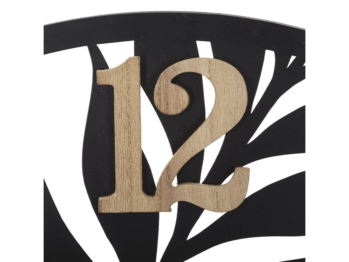 Horloge murale 60 cm Ignace Noir et Bois