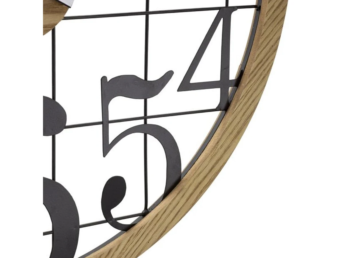 Horloge murale 60 cm Adhemar Noir et Bois