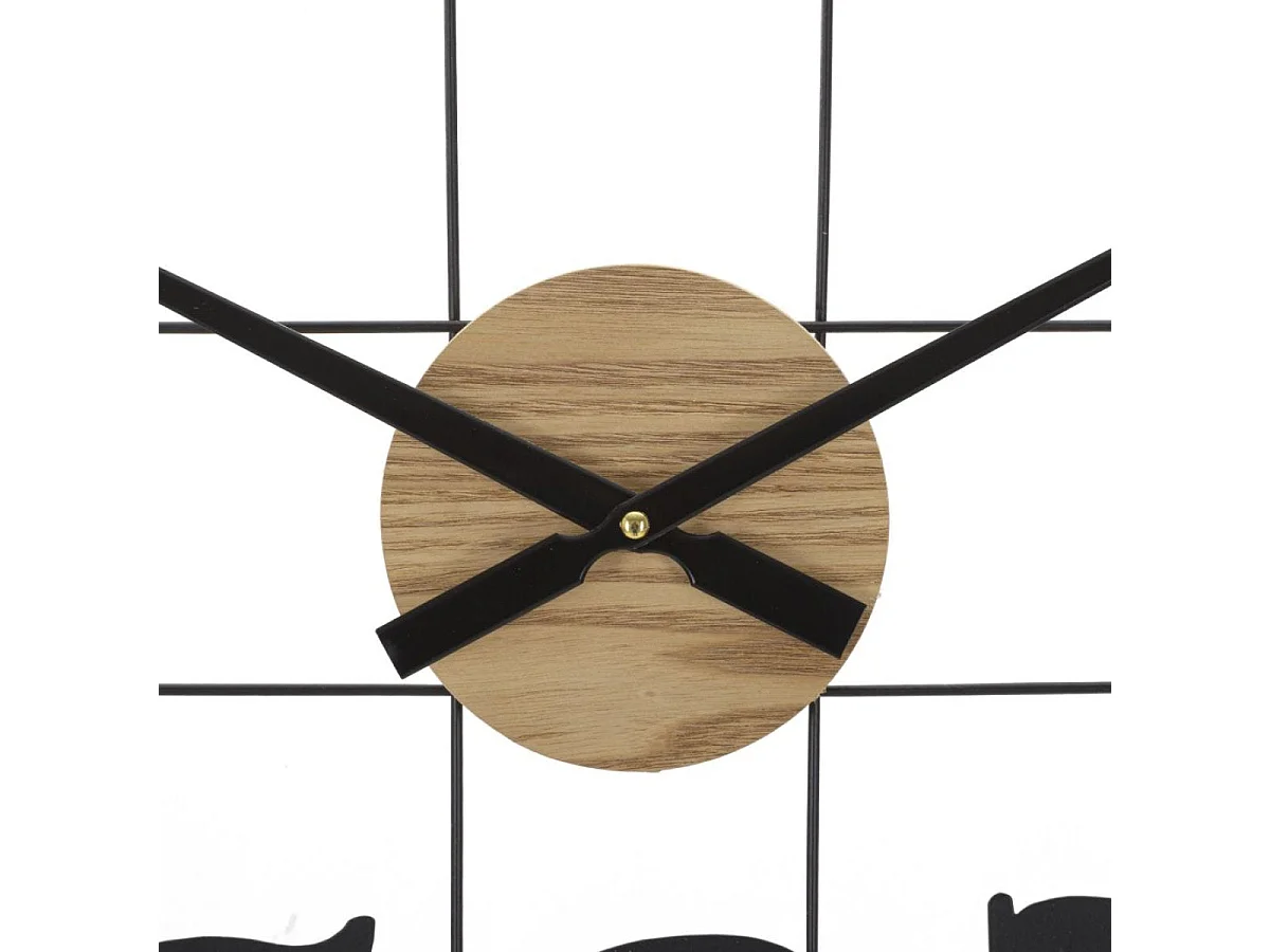 Horloge murale 60 cm Adhemar Noir et Bois