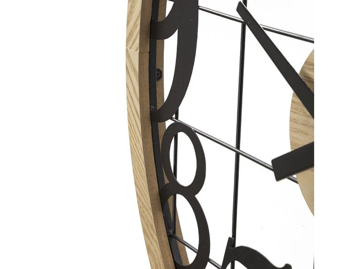 Horloge murale 60 cm Adhemar Noir et Bois