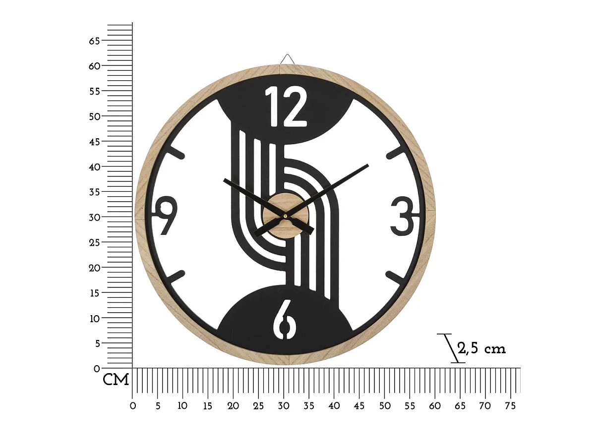 Horloge murale 60 cm Gideon Noir