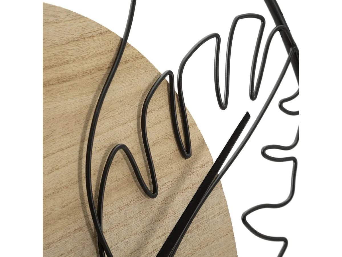 Horloge murale 60 cm visage de profil Ponoma Bois et Noir