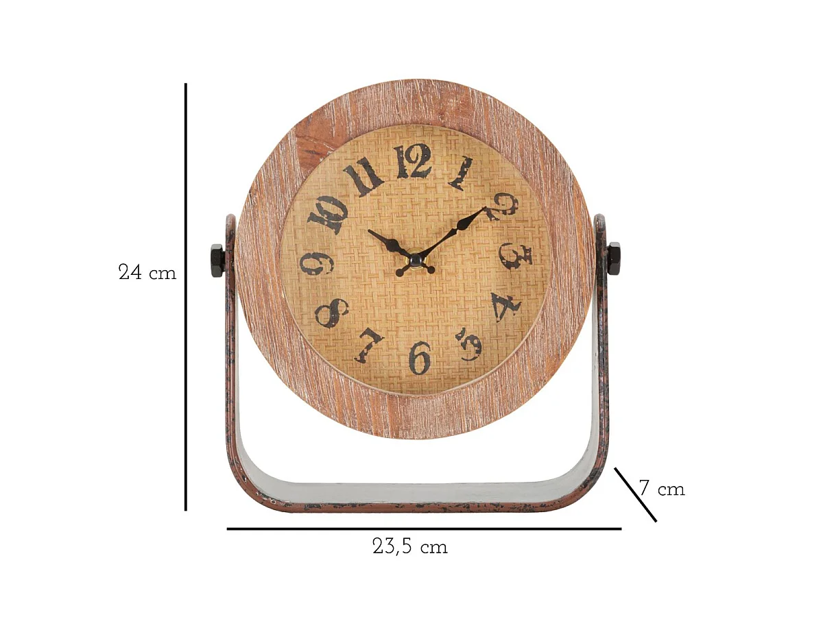 Horloge à poser 23,5 cm Atlanta Bois