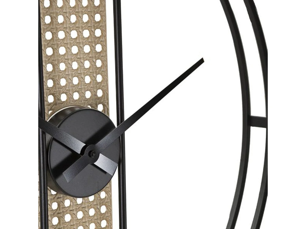 Horloge murale 60 cm Barnaby Noir et Bois
