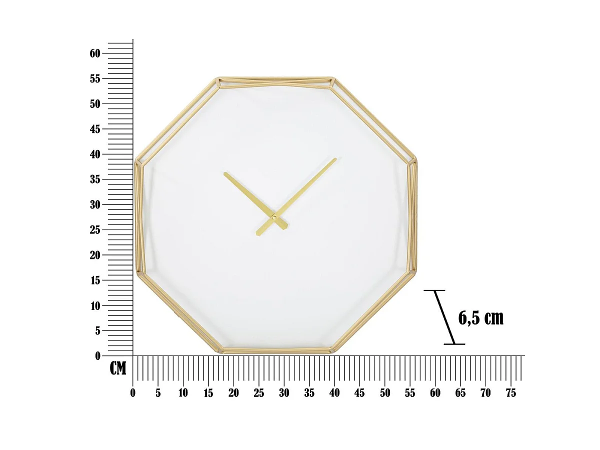 Horloge murale Cordelia Doré et Blanc 56 cm