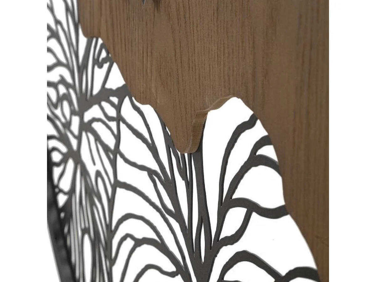 Horloge murale 60 cm Jasmine Noir et Bois