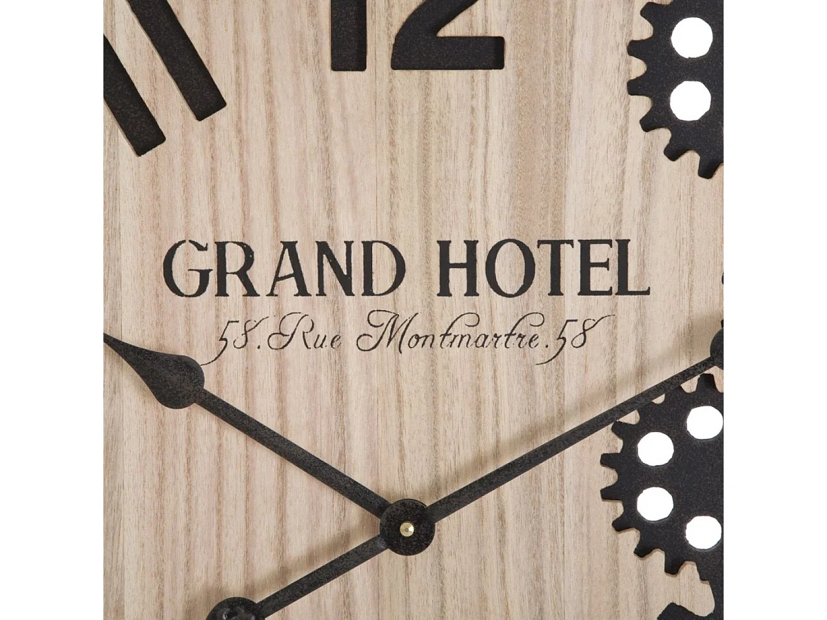 Horloge murale 60 cm Magnus Bois et Noir