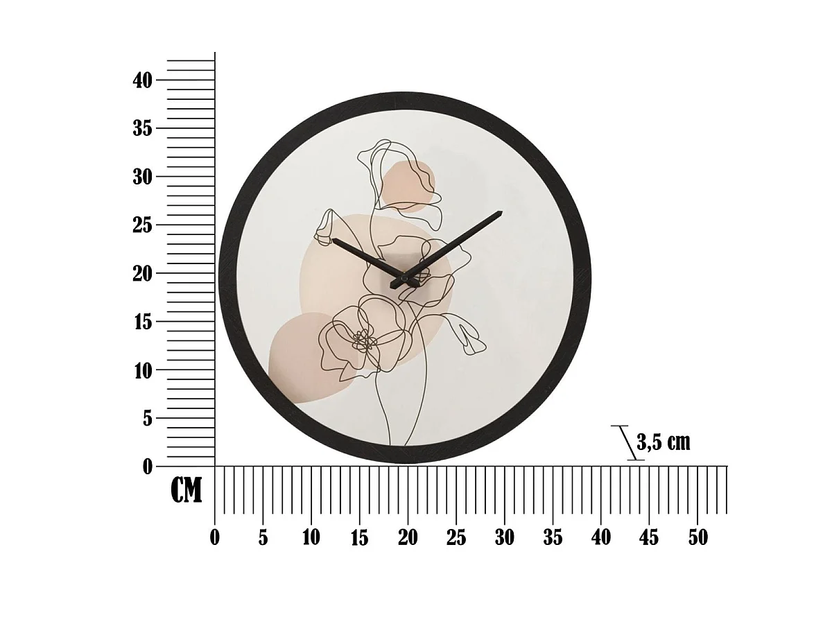 Horloge murale 40 cm Coquelicot Calliope Blanc et Noir