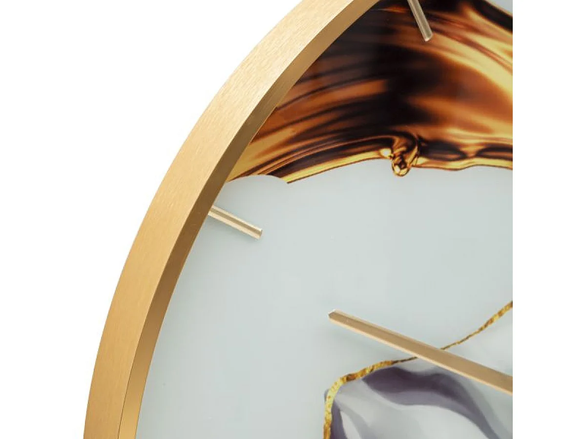 Horloge murale 60 cm Rosie Doré et Gris