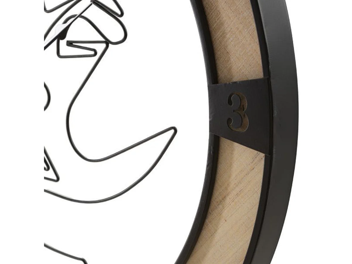 Horloge murale 60 cm Vesta Bois et Noir