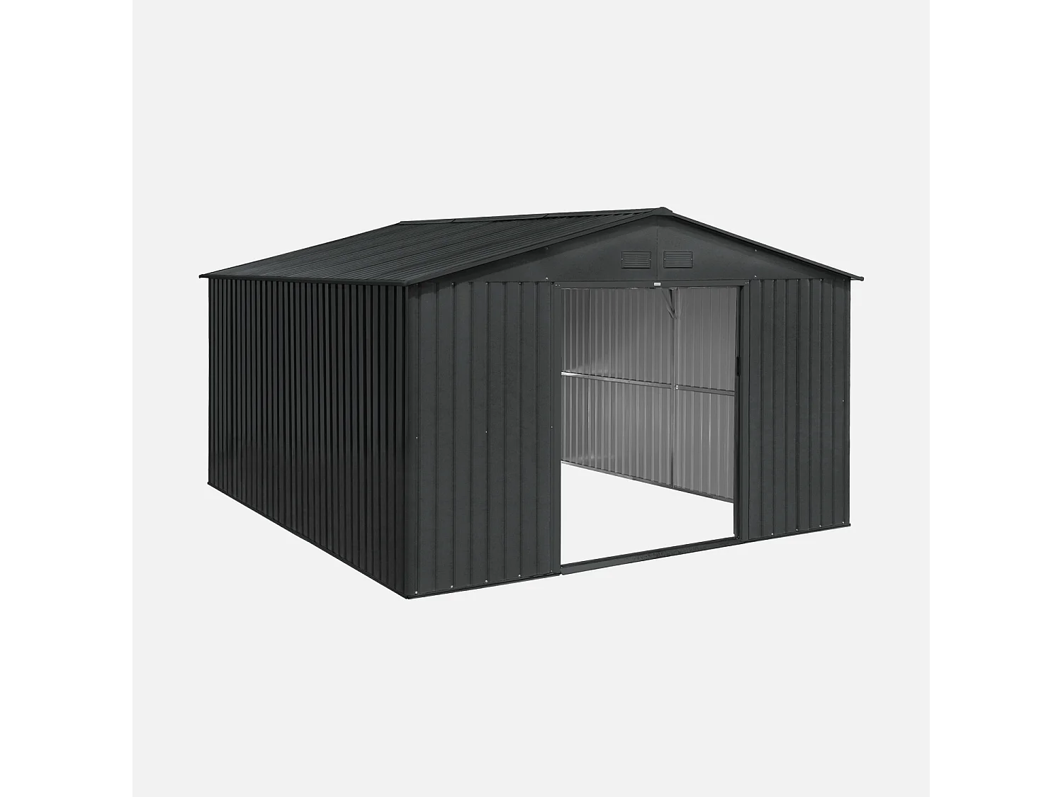 Capannone da giardino in metallo di 12,99 m², Boulonnais, Antracite, 341x386x211 cm