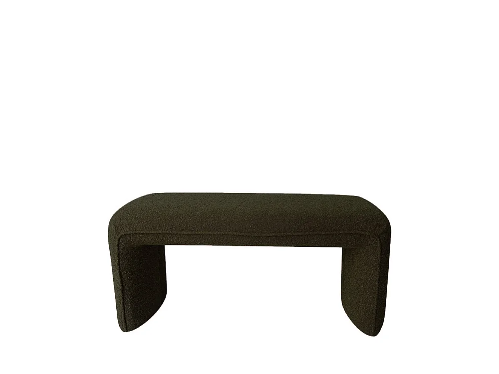 Full - Banc rembourré en tissu bouclette L100cm - Vert kaki