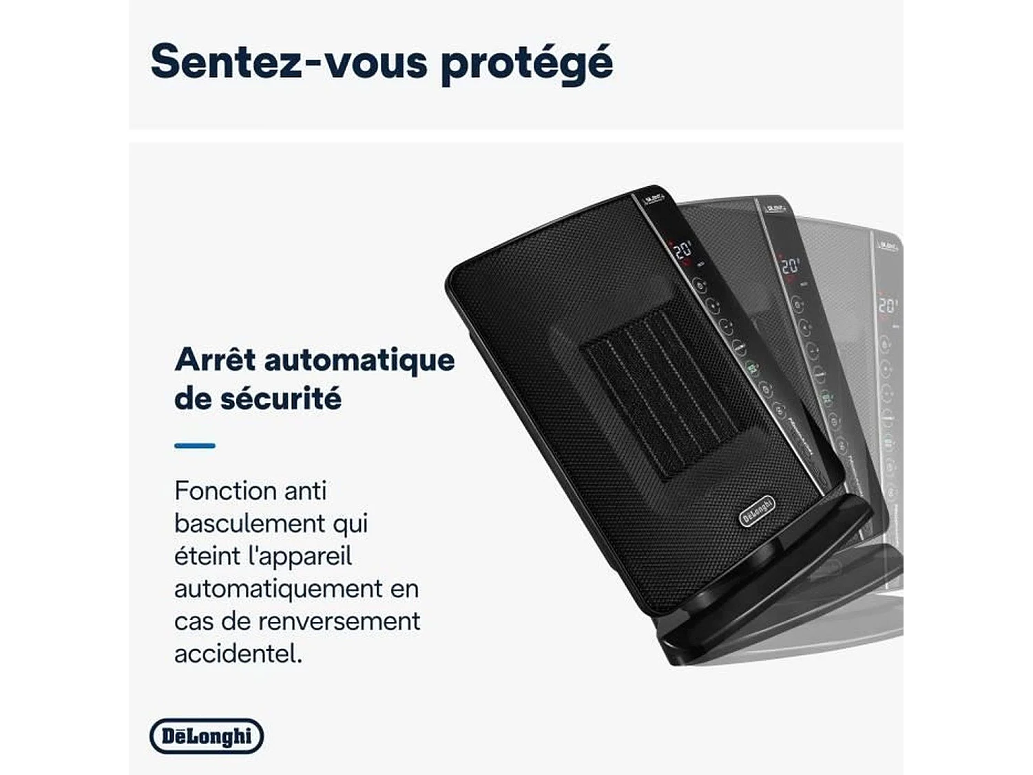 DELONGHI Soufflant ceramique - DCH7993ER.BC -2400W - Noir et chrome