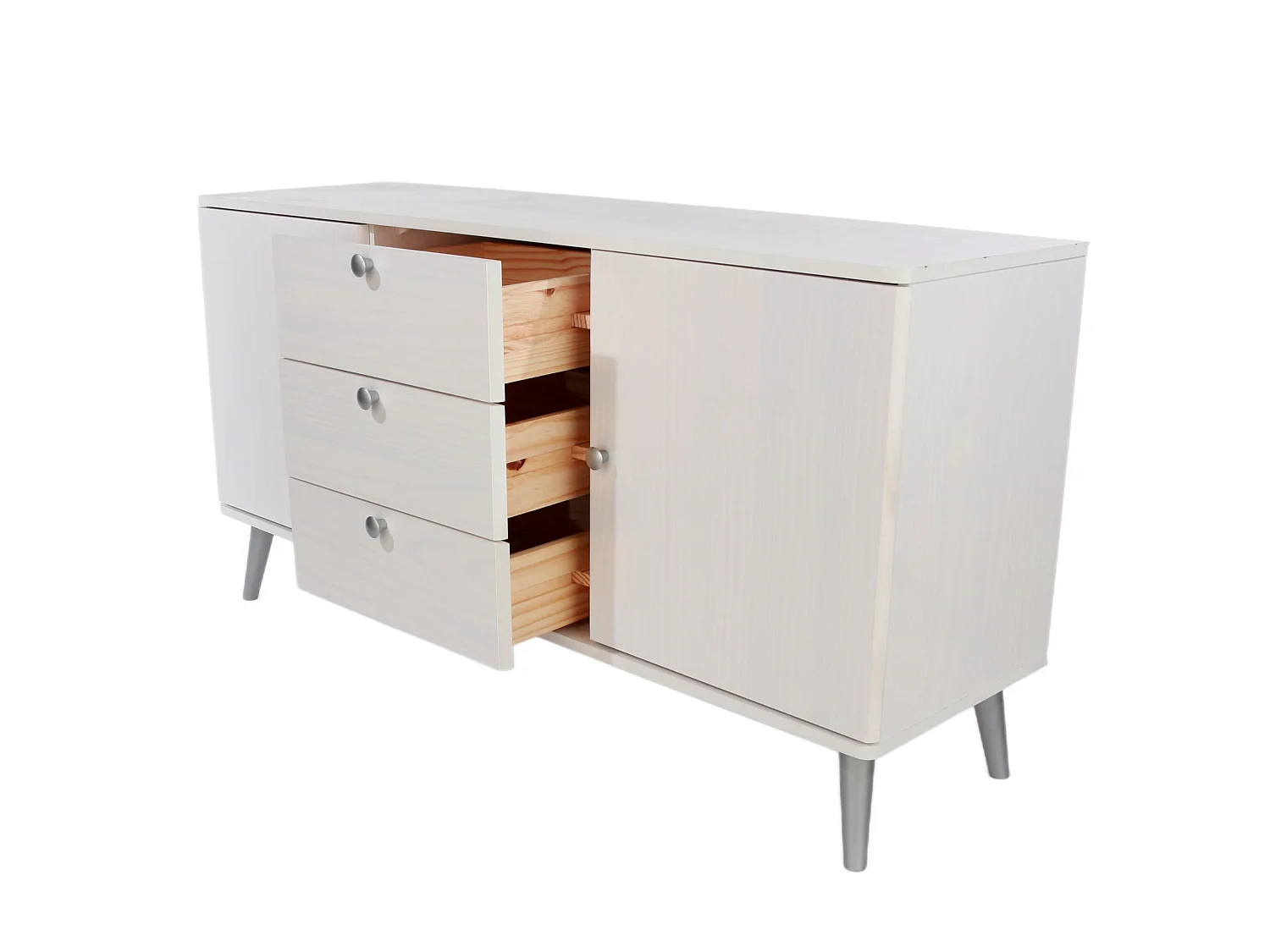 Augusta Curve Medium Sideboard With 2 Doors, 3 Drawers