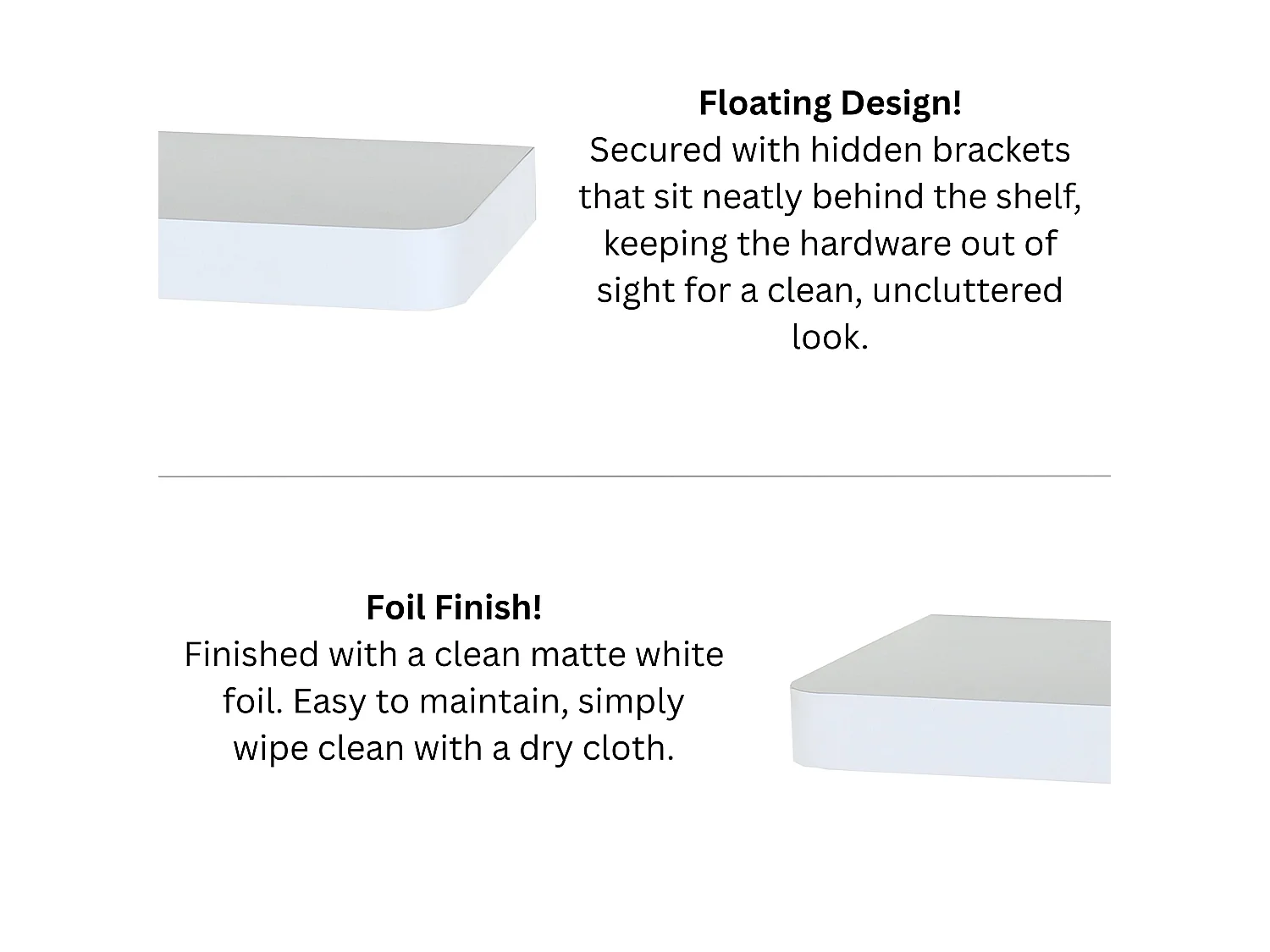Trent 80cm Narrow Floating Shelf Kit - Matt Finish