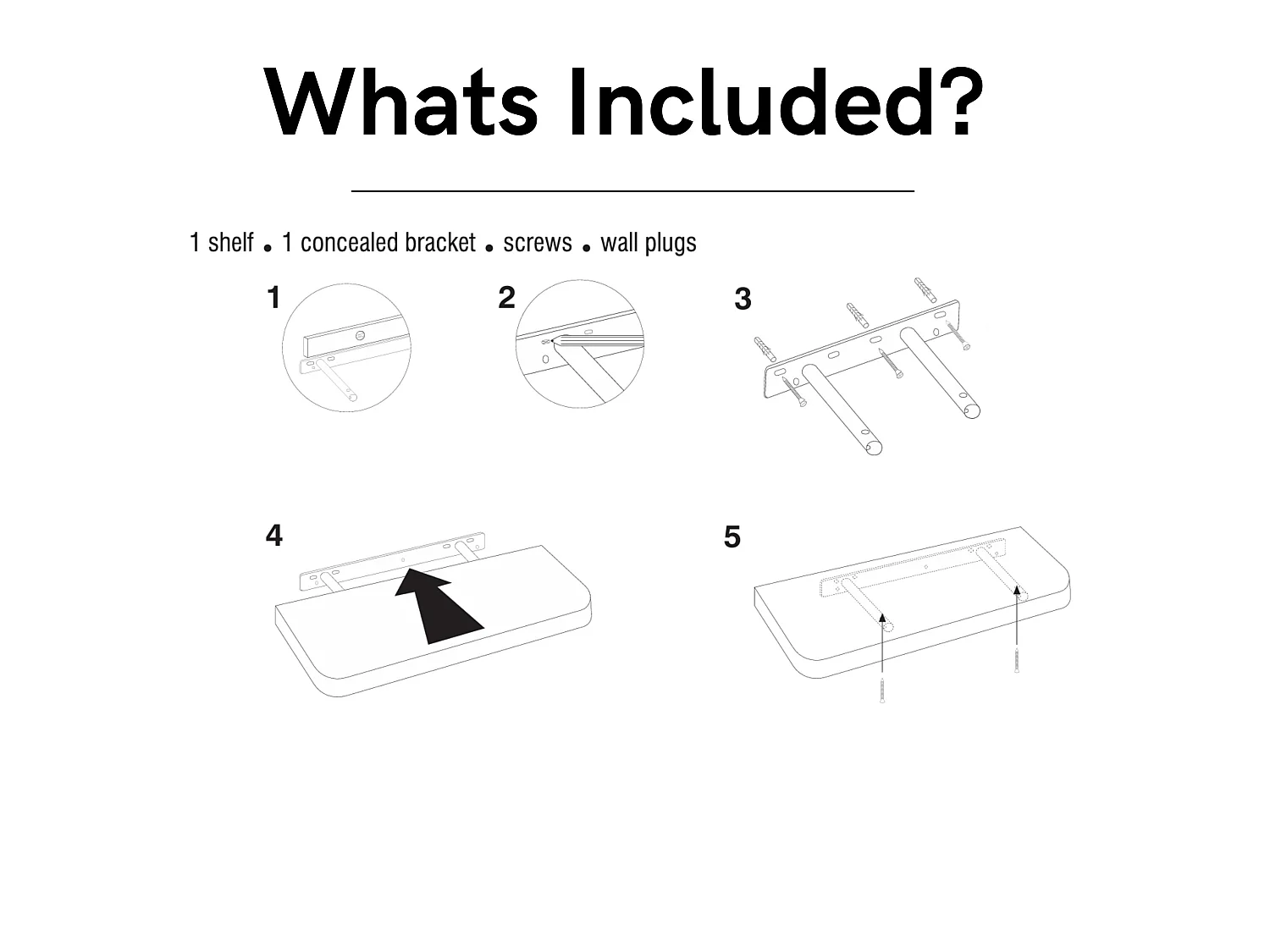 Trent 80cm Narrow Floating Shelf Kit - Matt Finish