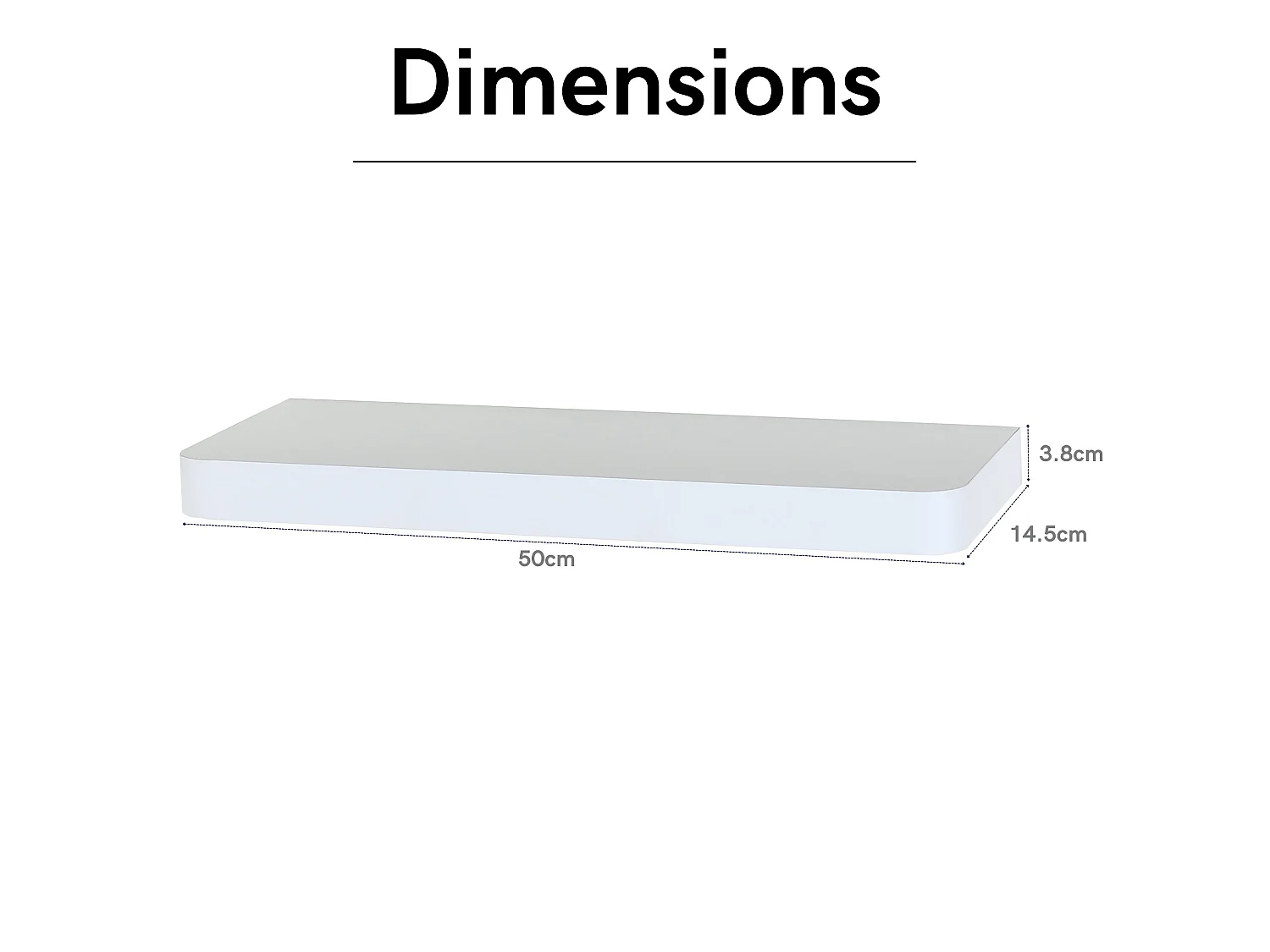 Trent 50cm Narrow Floating Shelf Kit - Matt Finish