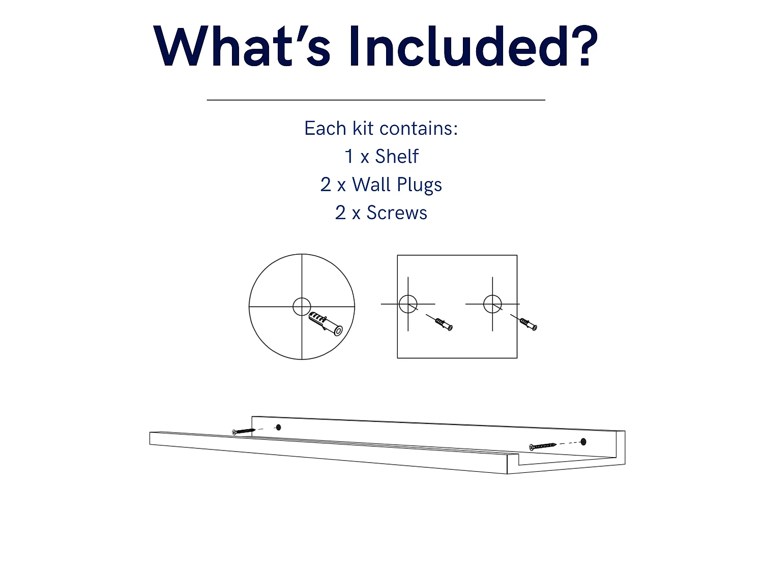 Dura 58cm Display Shelf Kit, Matt Foil Finish