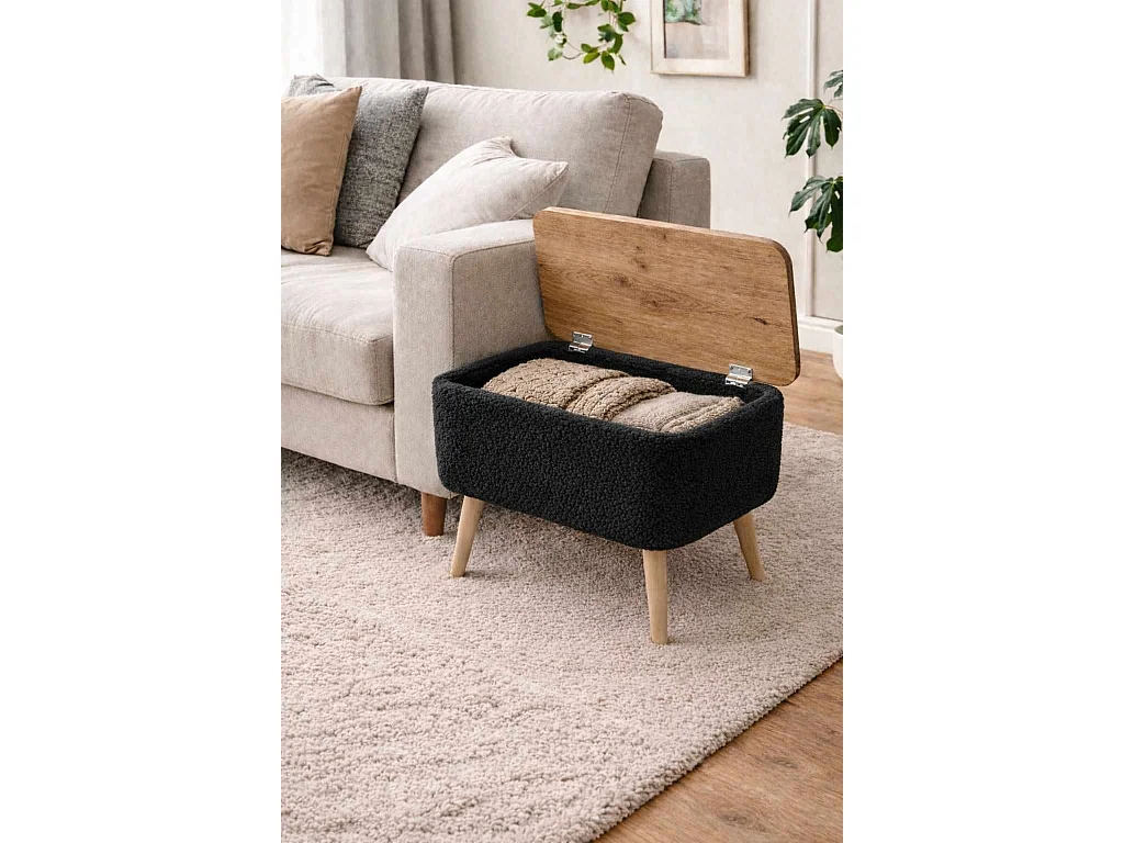 Elegant och Mångsidig "Nora" Trä Sidobord - 60 x 45 x 30 cm - Svart