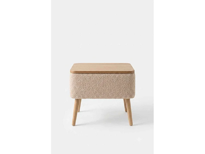 Modern Antracit Nattduksbord "Nivo" - 45 x 30 x 45 cm - Träben - Sovrumsinredning
