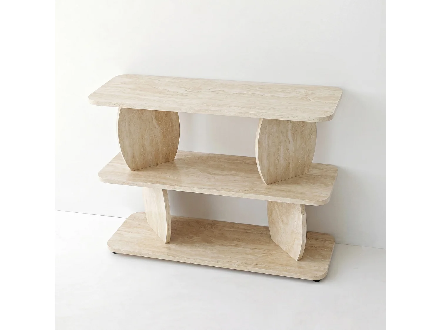 Tavolino "Armonia" in Legno - Finitura in Travertino - 90 x 70 x 30 cm - Stile Moderno