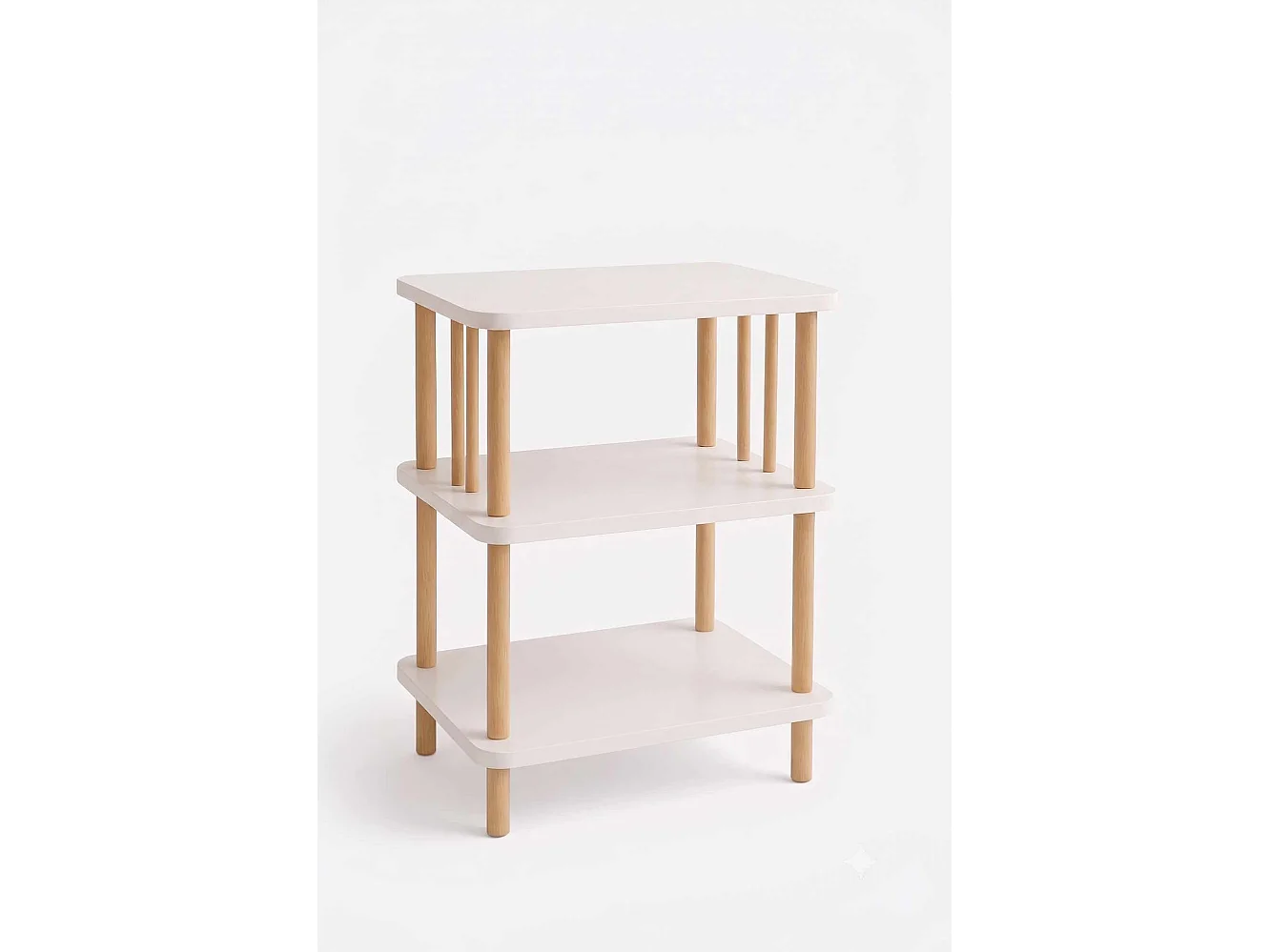 Modern Vit Melamin Sidobord "pk257" - 40 x 75 x 30 cm