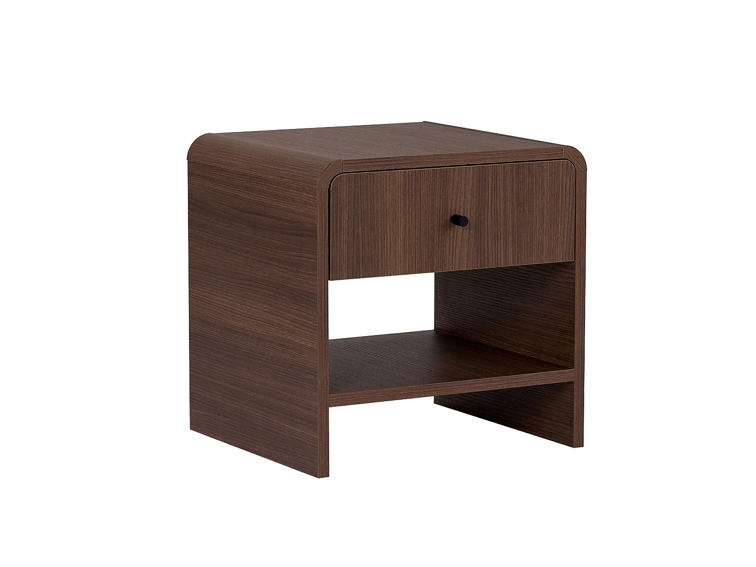 Comodino in legno "Parila" - 45 x 45 x 40 cm - Noce Milano