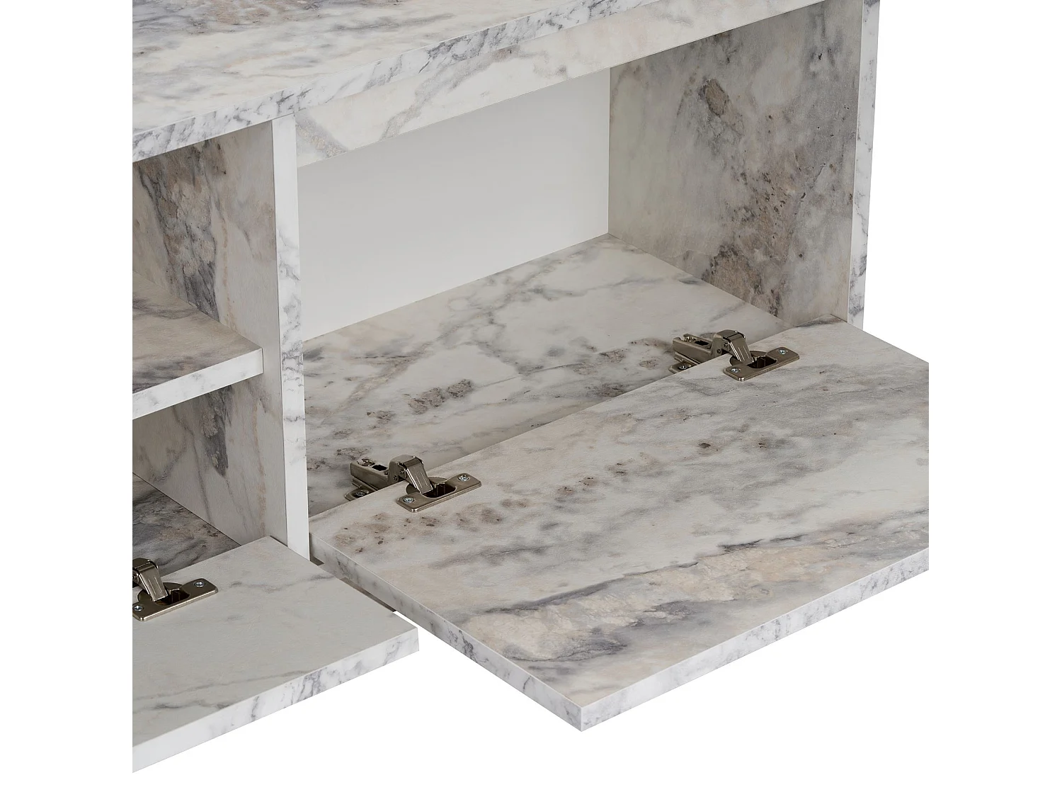 Luxe Freesia Marmeren TV-standaard - Modern Design - 160 x 30 x 42 cm - Hout