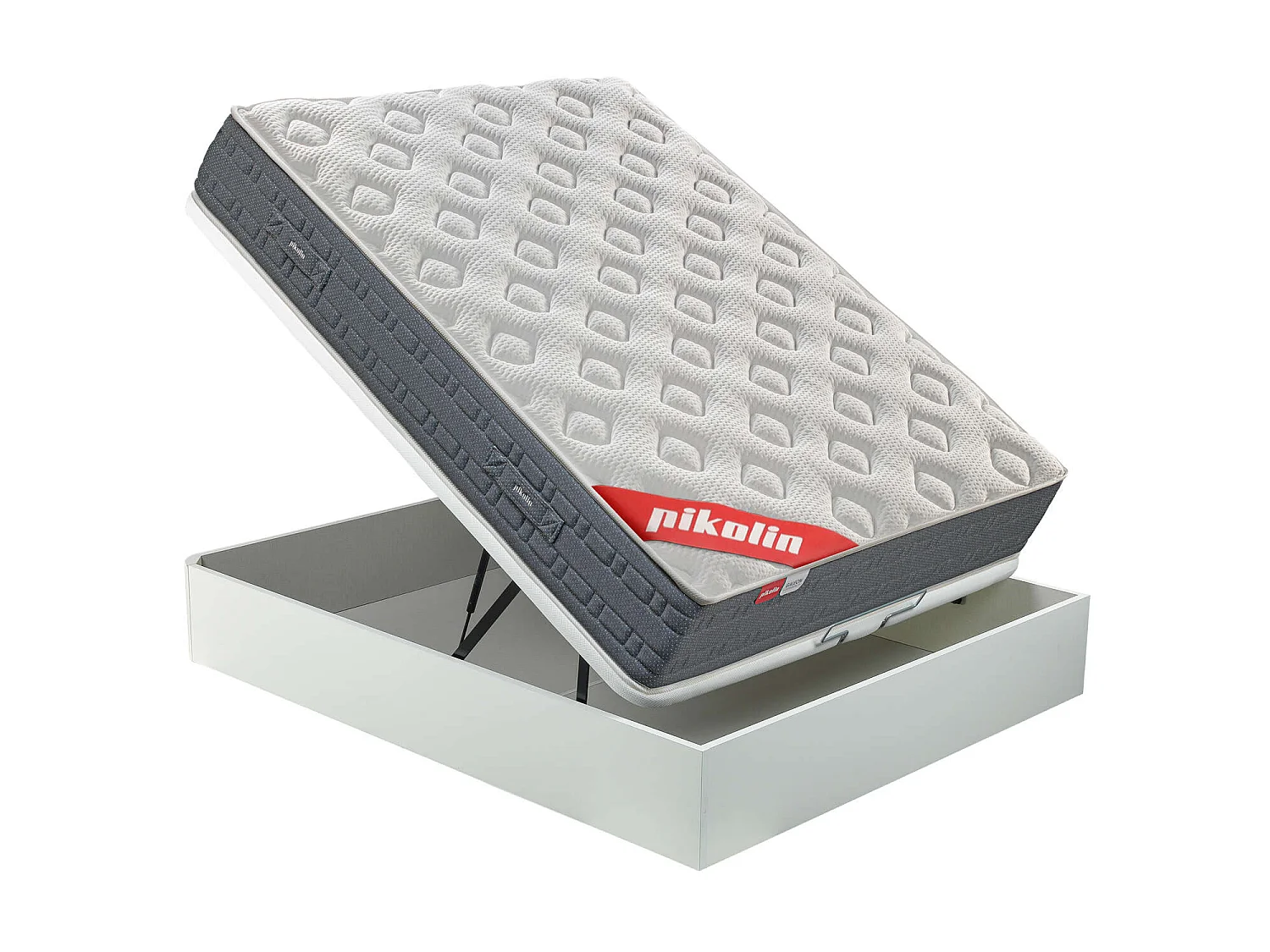 Pack colchón y canapé de 140 x 200 cm de muelles ensacados y viscoelástica de 60 cm - PACK COLCHON GALEÓN + CANAPÉ ABATIBLE BLANCO de PIKOLIN
