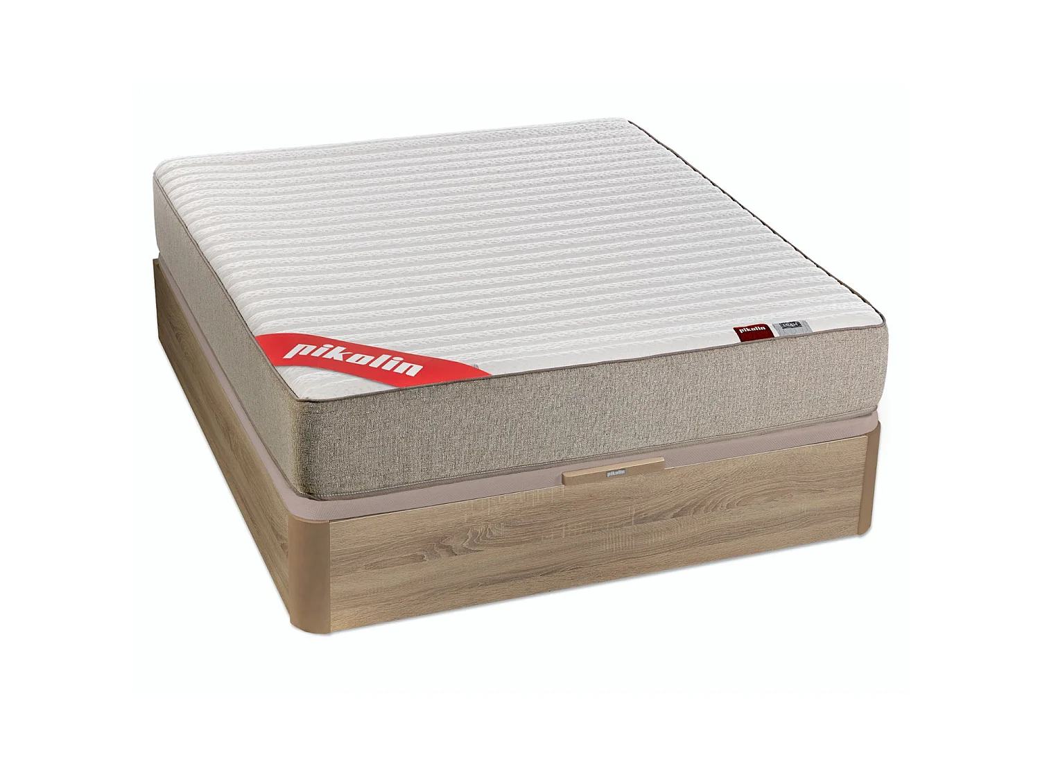 Pack colchón y canapé Pikolin Leah, 105 x 190 cm, espuma HR y viscoelástica, natural