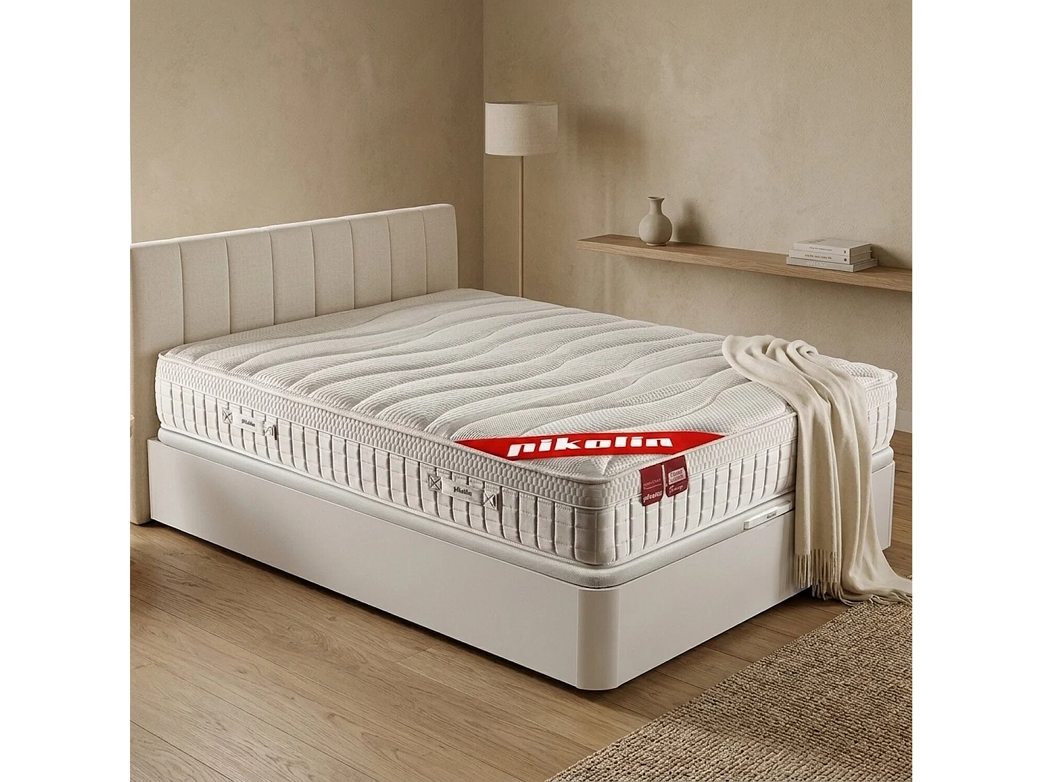 Pack colchón y canapé de 80x200 cm de espuma viscoelástica de 61 cm - PACK COLCHON ANIVERSARIO HOTEL + CANAPÉ BLANCO de PIKOLIN