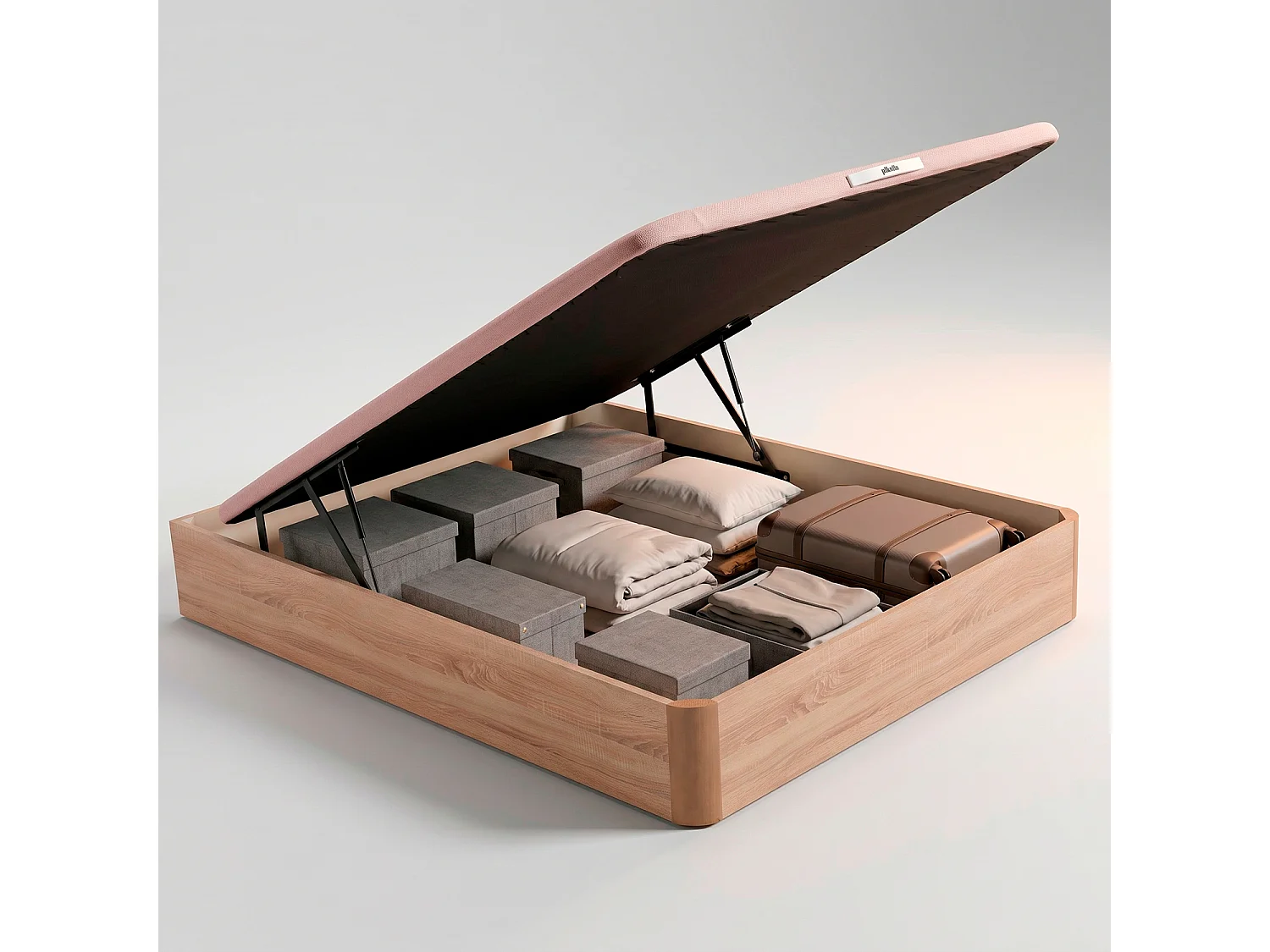 Pack colchón Normablock® y canapé abatible Airbox con almohada, 80 x 182 cm, natural, Pikolin Hotel