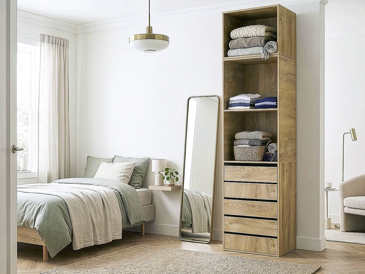 Módulo de elevación para vestidor de madera <<Opéra>> - 60 x 45 x 40 cm - Beige