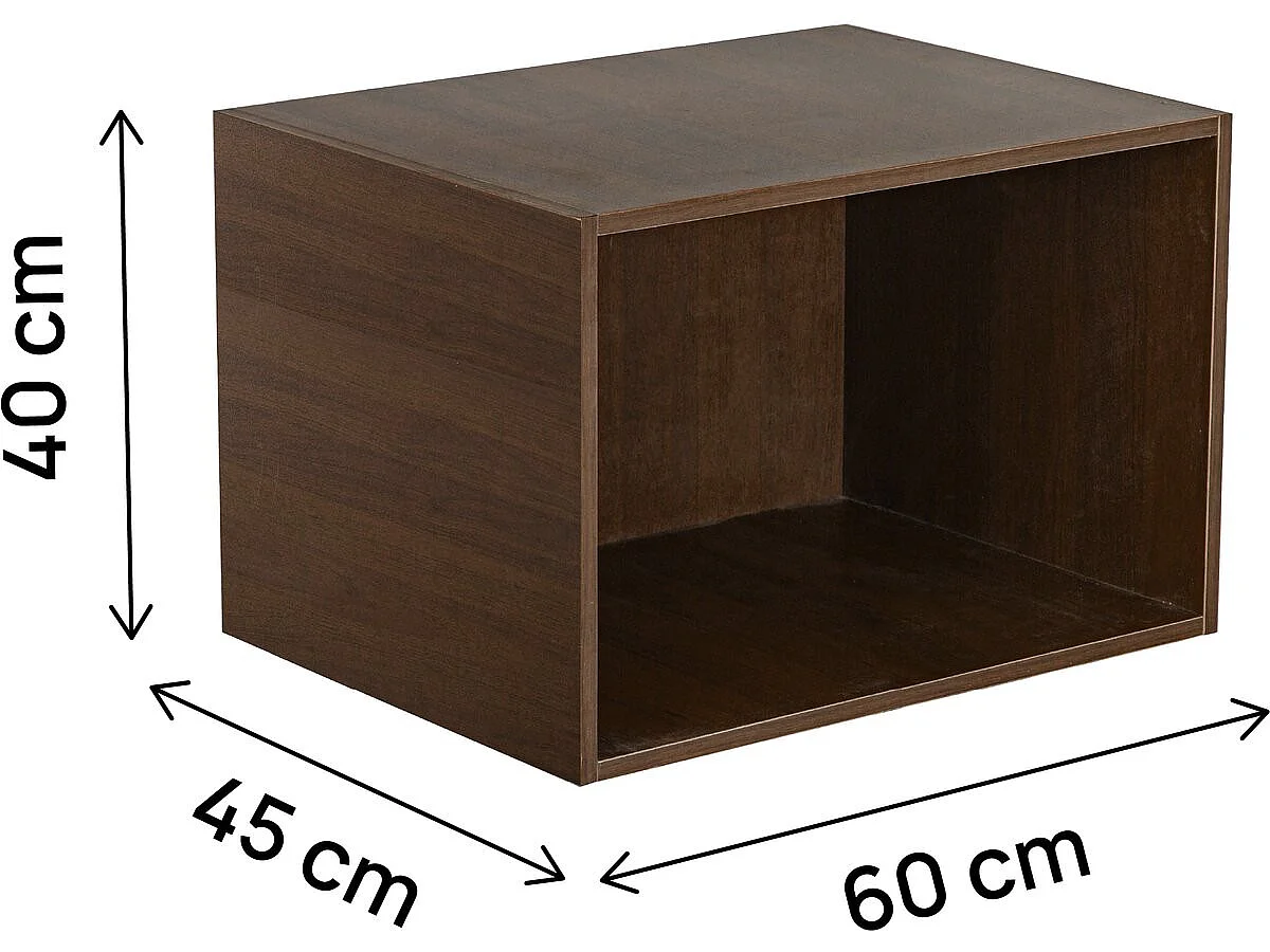 Módulo de elevação para roupeiro em madeira <<Opéra>> - 60 x 45 x 40 cm - Castanho