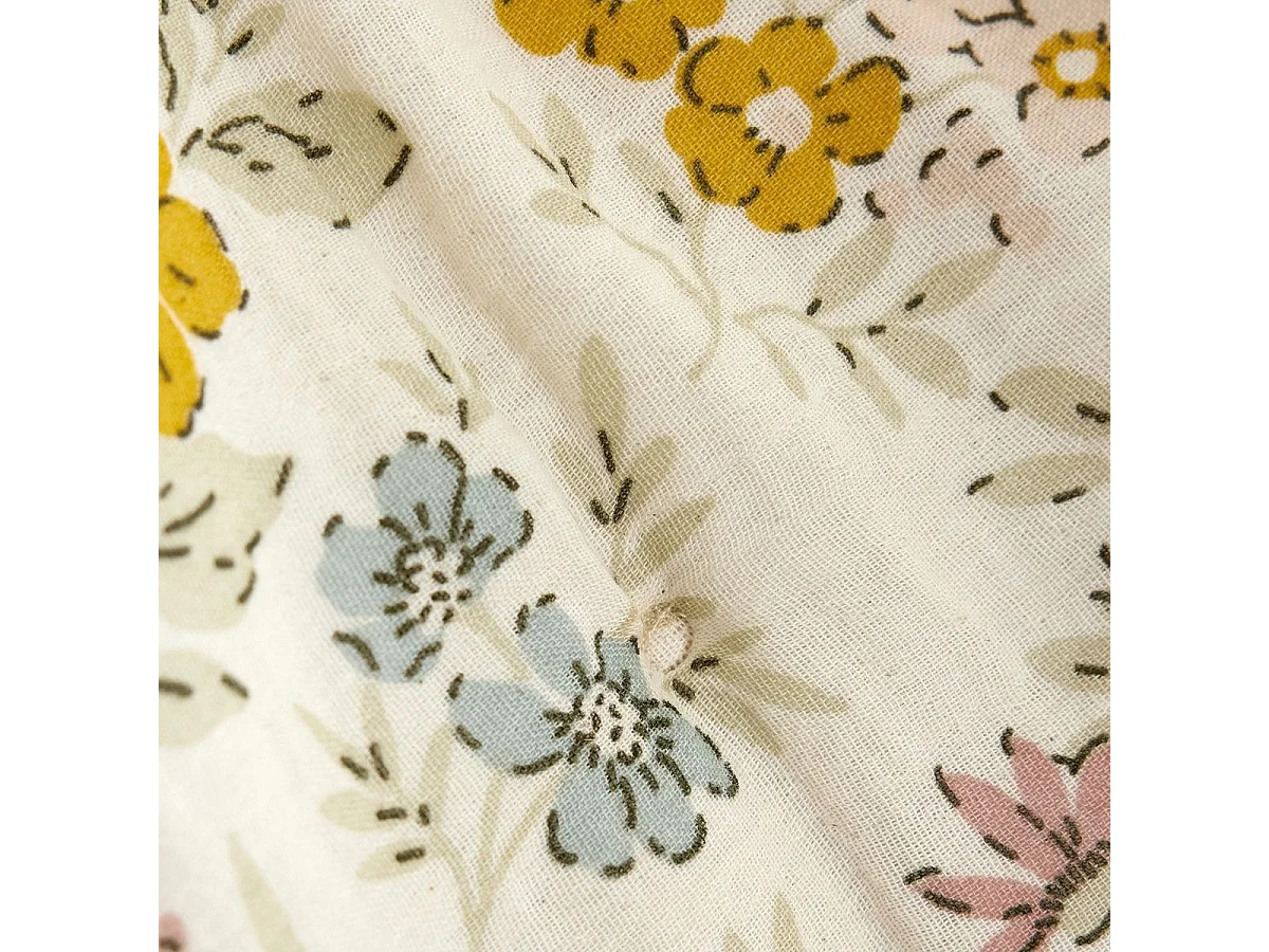 Taie d'oreiller 50x70cm gaze de coton pampa et fleurie - ADELYS