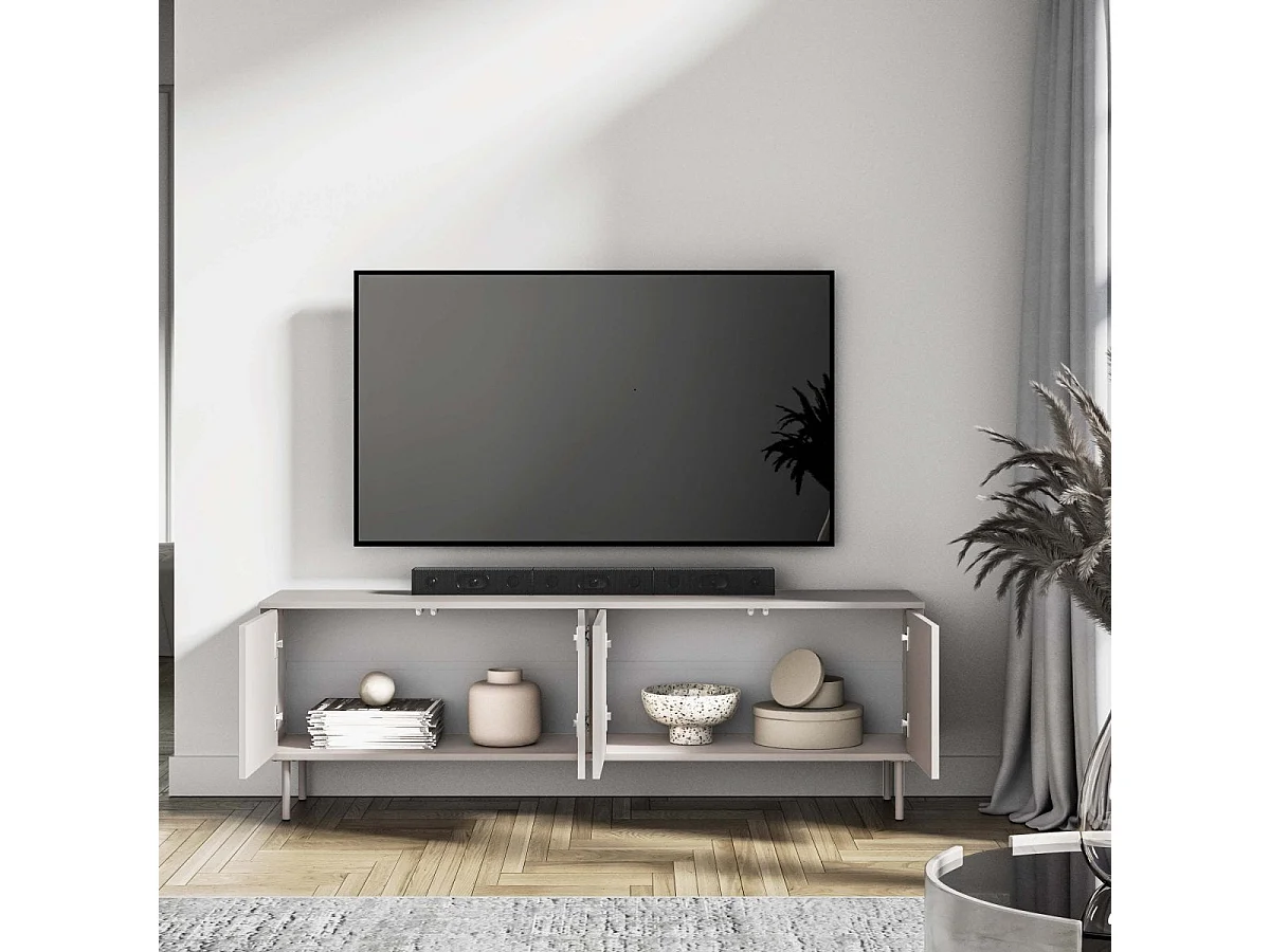 TV skrinka so 4 dverami, 160 cm, Délia, farba kašmír